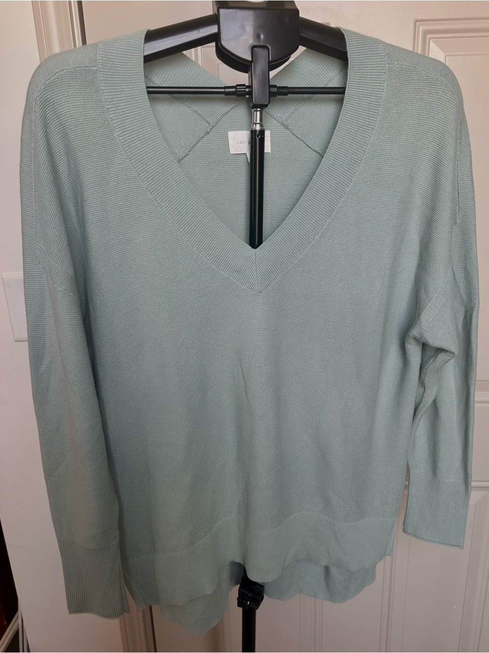 Lou & Grey Light Sage V-Neck Sweater